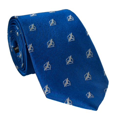 Voice Necktie - Blue Necktie with Freedom of Speech Symbol