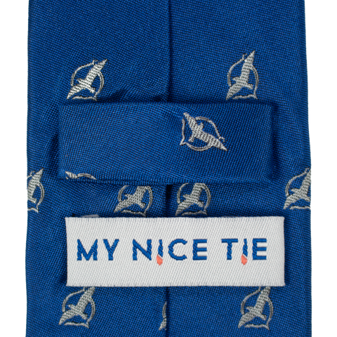 Voice Necktie - Blue Necktie with Freedom of Speech Symbol