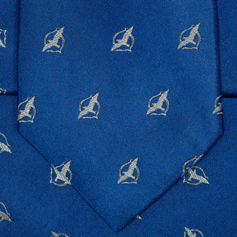 Voice Necktie - Blue Necktie with Freedom of Speech Symbol